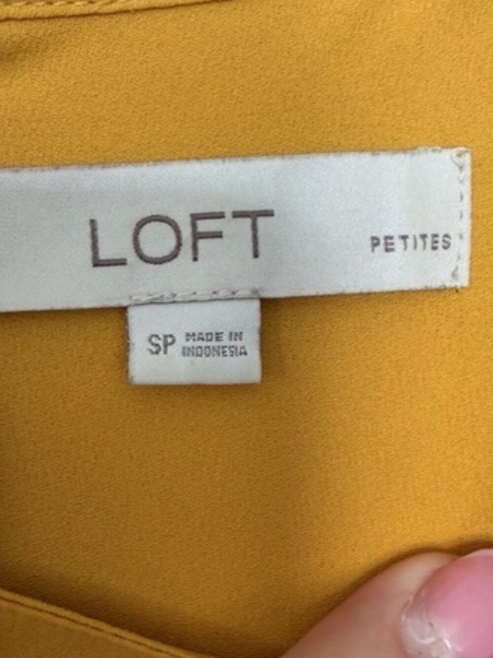 LOFT golden yellow ruffle sleeve blouse- Size Small Petite - Picture 6 of 6
